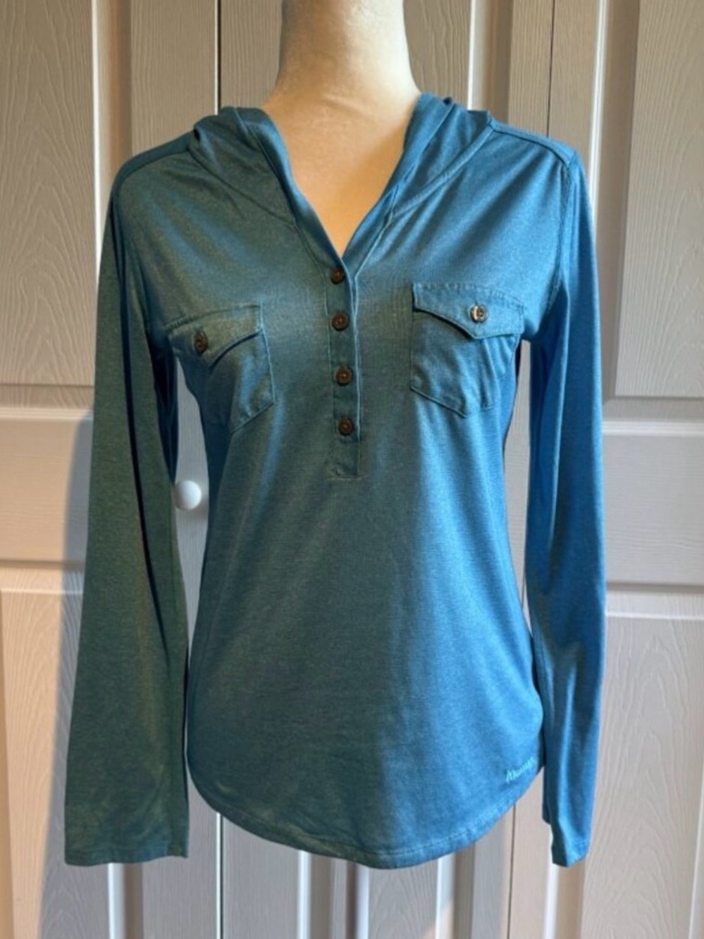 Women’s Marmot Teal Long-Sleeve Hooded Henley Top